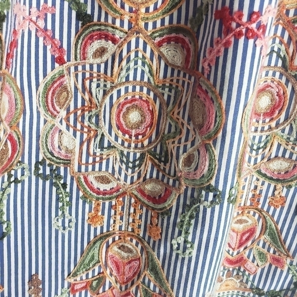 Magic Striped Embroidered A-line Skirt Size L - Picture 4 of 10